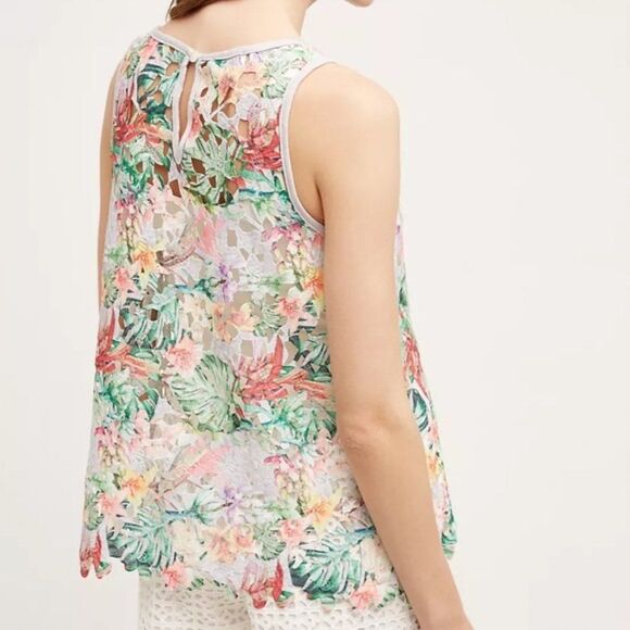 Anthropologie Inari Eyelet Floral Printed Sleeveless Top (NWT) - Picture 2 of 4